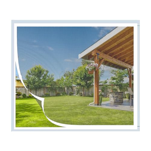 Fliegengitter Fenster 60x120cm Weiß,Selbstklebendes Fliegengitter für Fenster, Faltbar für Windows/Wohnzimmer Fenstern von Eejovative