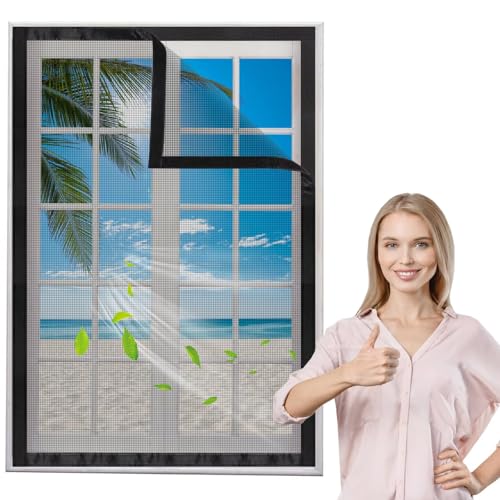Fliegengitter Katzensicher Rollo 55x100cm Schwarz Insektenschutz Schiebe Fenster Dachfenster Fliegengitter-Fenster von Eejovative