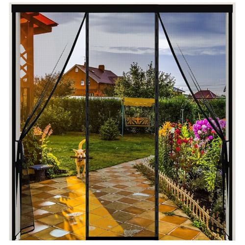 Fliegengitter Tür Magnetisch Magnet Fliegengitter 230x205cm Schwarz Fliegengittertüren Fliegengitter füR Fenster von Eejovative