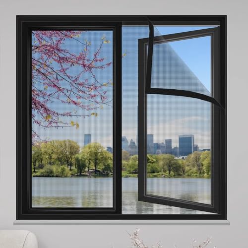Fliegengitter für Fenster Dachfenster 75x135cm Schwarz Wohnzimmer Fliegengitter Dachfenster Fliegen Gitter DoppeltüR DIY Insektenschutz fenster von Eejovative