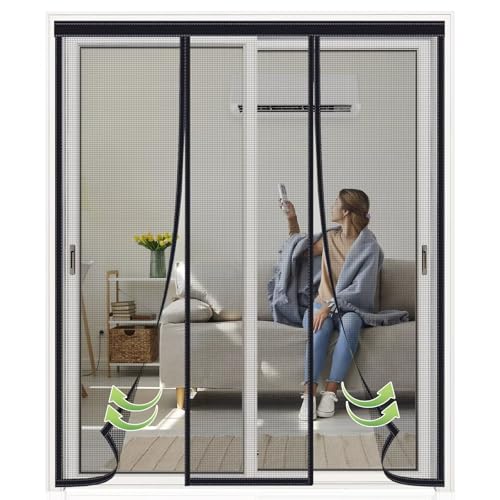 Fliegengitter mit Magneten TüR165x205cm Schwarz Fliegengitter Mit Magnet Fliegenvorhang HäNde Frei von Eejovative