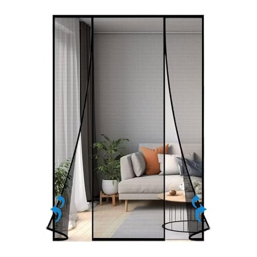 Fliegenvorhang Magnet Balkontür Ohne Bohren, 165x210cm Fliegengitter Magnet Tür, Insektenschutz Vorhang, Moskitonetz türe fliegentüren für Terrassentür, Schwarz Fliegenvorhang Magnet Balkontür Ohne Bohren, 165x210cm Fliegengitter Magnet Tür, Insektenschutz Vorhang, Moskitonetz türe fliegentüren für Terrassentür, Schwarz von Eejovative