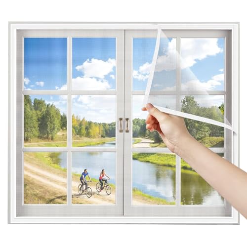 Insektenschutz Fenster Gewebe, 60x120cm Weiß Bausatz zur Selbstmontage, Fliegengitter in verschiedenen Größen auswählbar von Eejovative