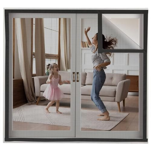 Insektenschutz Fliegennetze Fenster 75x140cm Schwarz Insektenschutz Fliegengitter für Fenster Fenstergitter Insektenschutz Insektenschutz - Fliegengitter von Eejovative