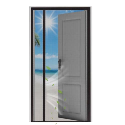 Moskitonetz Türfenster 100x270cm, Schiebefenster-Moskitonetz, mit winddichtem Haken, Türvorhang, Terrassenkorridore ohne Bohren Schwarz von Eejovative