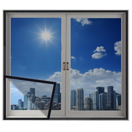 Wohnzimmer Mosquito Net Window 50x190cm Fliegengitter Fenster Insektenschutz BalkonFenster Fliegenvorhang, Einfache Montage ohne Bohren & Schrauben Schwarz von Eejovative