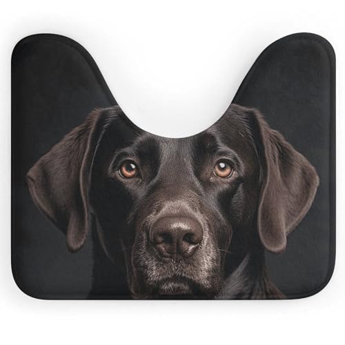 Eekstdbn Black Lab Dog rutschfester Badezimmerteppich, leicht zu reinigen, schnell trocknend, Badematten für Badezimmerboden, maschinenwaschbar, super saugfähig, U-förmiger WC-Vorleger, 40,6 x 50,8 cm Eekstdbn Black Lab Dog rutschfester Badezimmerteppich, leicht zu reinigen, schnell trocknend, Badematten für Badezimmerboden, maschinenwaschbar, super saugfähig, U-förmiger WC-Vorleger, 40,6 x 50,8 cm von Eekstdbn