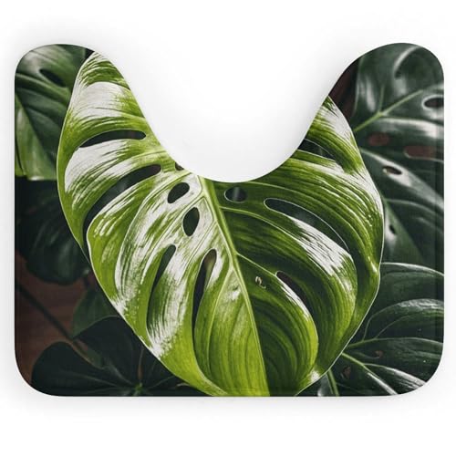 Eekstdbn Monstera Deliciosa rutschfester Badezimmerteppich, leicht zu reinigen, schnell trocknend, Badematten für Badezimmerboden, maschinenwaschbar, super saugfähig, U-förmiger WC-Vorleger, 40,6 x Eekstdbn Monstera Deliciosa rutschfester Badezimmerteppich, leicht zu reinigen, schnell trocknend, Badematten für Badezimmerboden, maschinenwaschbar, super saugfähig, U-förmiger WC-Vorleger, 40,6 x von Eekstdbn