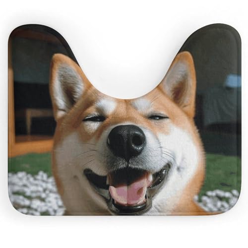 Eekstdbn Shiba Inu Rutschfester Badezimmerteppich, leicht zu reinigen, schnell trocknend, Badematten für Badezimmerboden, maschinenwaschbar, super saugfähig, U-förmiger WC-Vorleger, 40,6 x 50,8 cm Eekstdbn Shiba Inu Rutschfester Badezimmerteppich, leicht zu reinigen, schnell trocknend, Badematten für Badezimmerboden, maschinenwaschbar, super saugfähig, U-förmiger WC-Vorleger, 40,6 x 50,8 cm von Eekstdbn