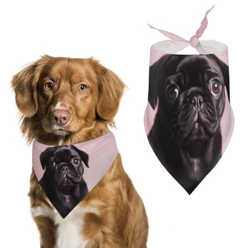 Halstücher mit niedlichem Mops-Motiv, verstellbar, für Partys, Haustier-Dekorationen, niedlicher Hunde-Dreieckstuch für kleine, mittelgroße Welpen, Katzen, Kostüm-Zubehör Halstücher mit niedlichem Mops-Motiv, verstellbar, für Partys, Haustier-Dekorationen, niedlicher Hunde-Dreieckstuch für kleine, mittelgroße Welpen, Katzen, Kostüm-Zubehör von Eekstdbn