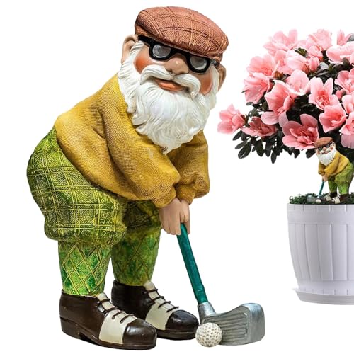 Eelogoo Gartenzwerg-Statue, Golf Spielen Gnomes, Gnom Zwer Gartenfiguren Deko für Draußen, Outdoor-Skulptur, Wasserdicht, lustig, RP1HH57RYDDMWR2GFKQ von Eelogoo