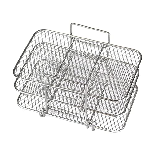 Air Fryer Grillrost Grill Stand, Dehydrator Stand Rack Zubehör, Heißluftfritteuse Edelstahl 3-Lagen Dörrregal kompatibel für Ninja Luft Fryer von Eeneme