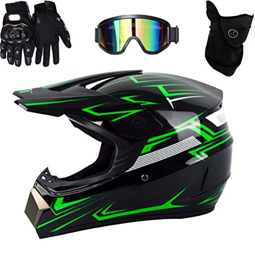 Eeneme Professionelle Motocross Helm Motocross Dirt Bike Off Road Motorrad Helm Set Full Face MTB Helm mit Goggles Handschuhen Gesichtsabdeckung von Eeneme