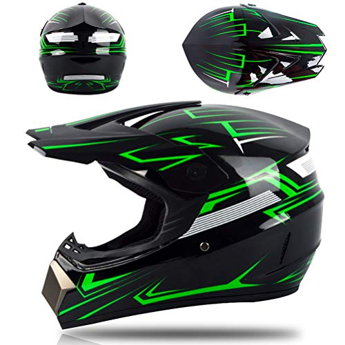 Eeneme Professionelle Motocross Helm Motocross Dirt Bike Off Road Motorrad Helm Set Full Face MTB Helm mit Goggles Handschuhen Gesichtsabdeckung von Eeneme