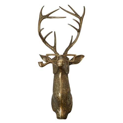 K¨¹nstliche Hirschkopf Wanddeko, Modern Hirschgeweih Wandskulptur, Harz Tierkopf Statue, Deko-B¨¹ste mit Geweih Wand Ornamente Heim Deko von Eeneme