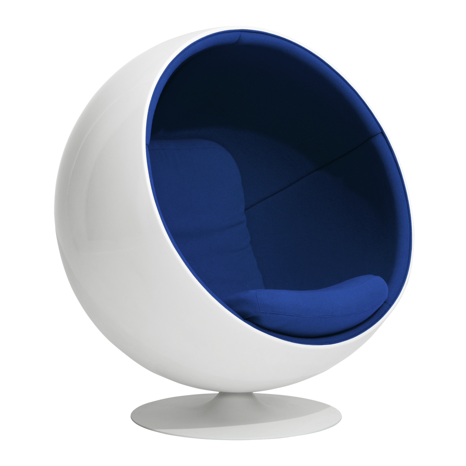 Eero Aarnio Originals - Ball Chair - dunkelblau/Stoff EA2021 Dark Blue 09/BxHxT 110x120x97cm/Gestell weiß mit Gelcoat-Finish von Eero Aarnio Originals