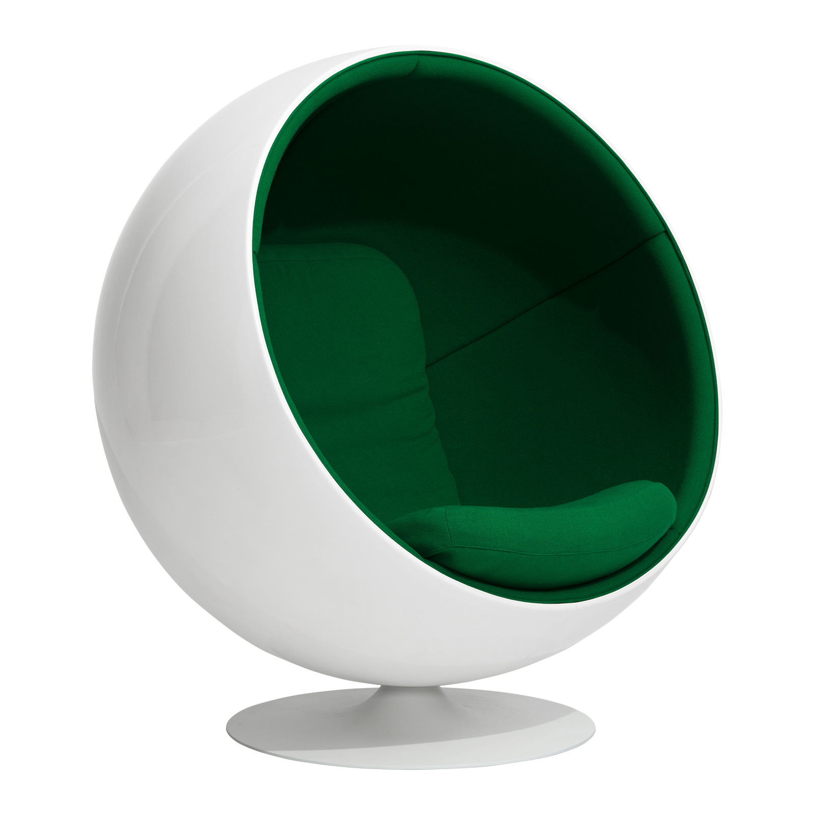 Eero Aarnio Originals - Ball Chair - grün/Stoff EA2021 Green 06/BxHxT 110x120x97cm/Gestell weiß mit Gelcoat-Finish von Eero Aarnio Originals