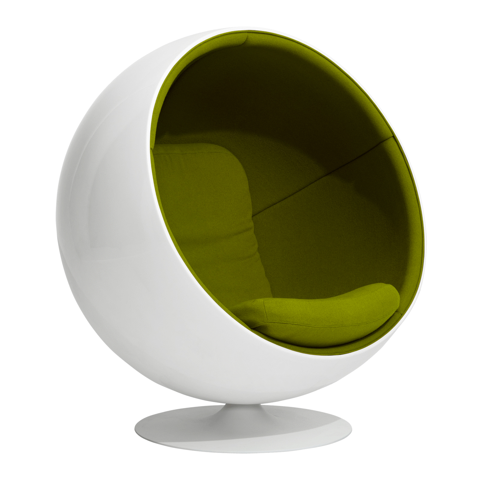 Eero Aarnio Originals - Ball Chair - limonengrün/Stoff EA2021 Lime Green 07/BxHxT 110x120x97cm/Gestell weiß mit Gelcoat-Finish von Eero Aarnio Originals