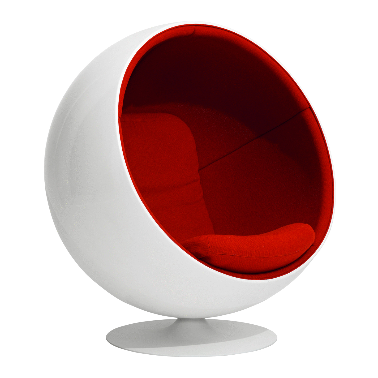 Eero Aarnio Originals - Ball Chair - rot classic/Stoff EA2021 Classic Red 04/BxHxT 110x120x97cm/Gestell weiß mit Gelcoat-Finish von Eero Aarnio Originals