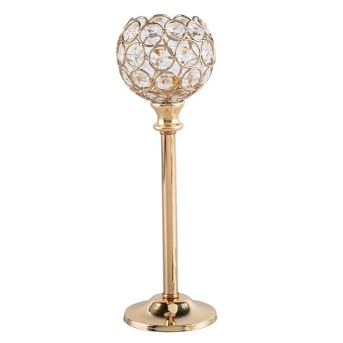Eeuye Europäische Kerzenständer Aus Metall und Kristall, für Den Schreibtisch, Goldene Kerzenständer, für Hochzeiten, Heimdekoration, 1 Stück von Eeuye