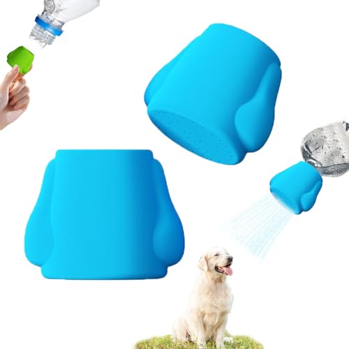 Eevhrqw Tragbarer Duschkopf Für Wasserflasche - Silikon-hundeduschaufsatz,Hunde Duschkopf,Flaschenverschluss Sprinkler, Silikon Wassersprüher Zubehör Tragbare Hundedusche Für Hunde Wandern Strand von Eevhrqw