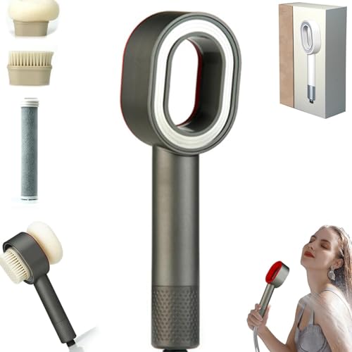 Filtersonic 3 In 1 Duschkopf Doodle,Hochdruck Duschkopf Mit Filter,Duschkopf Filter Gegen Kalk,Filter Duschkopf,3in1 Duschkopf Mit Schwamm Für Entfernen Vom Harten Wasser (Grey) von Eevhrqw