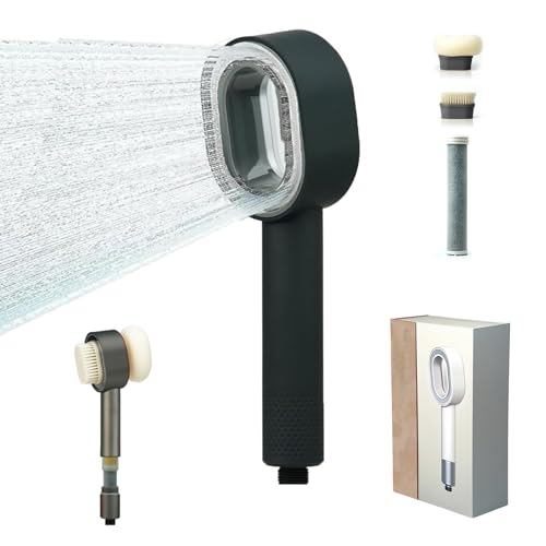 Filtersonic 3 In 1 Duschkopf Doodle,Hochdruck Duschkopf Mit Filter,Duschkopf Filter Gegen Kalk,Filter Duschkopf,3in1 Duschkopf Mit Schwamm Für Entfernen Vom Harten Wasser (Black) von Eevhrqw