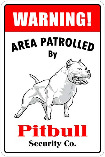 Eeypy Aluminiumschild mit Aufschrift "Warning Area Patrolled by Pitbul", Metallschild für Küche, 20,3 x 30,5 cm von Eeypy