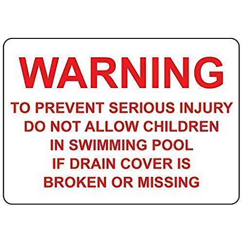 Eeypy Blechschild, Retro-Blechschild, Aufschrift "Warning Prevent Injury Allow Children Swimming Pool Decor", Eisen-Poster, 20,3 x 30,5 cm von Eeypy