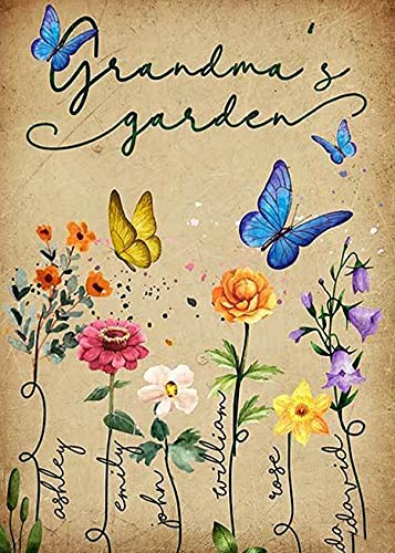 Eeypy Blechschild Oma Schmetterlinge Blume Home Deko im Hof Vintage Blechschild Blechschild Blechschild Retro Nostalgie Stil von Eeypy