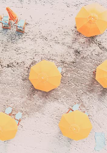 Eeypy Blechschild mit gelben Regenschirmen, Stranddekoration, Sommer-Wandantenne, Strandkunst, Metallplatte, Eisenmalerei, Blechschild von Eeypy