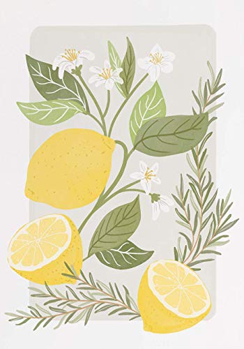 Eeypy Blechschild mit sizilianischer Zitrone, Vintage-Stil, botanische Kunst, Metallschild zum Aufhängen von Eeypy