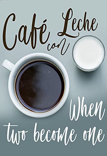 Eeypy Cafe Con Leche Cuban Coffee Cuban Art Cafe Con Leche Schild Cuban Coffee Art Spanglish Kitchen Cafe Con Leche Poster Blechschilder für Männerhöhle 30,5 x 20,3 cm von Eeypy