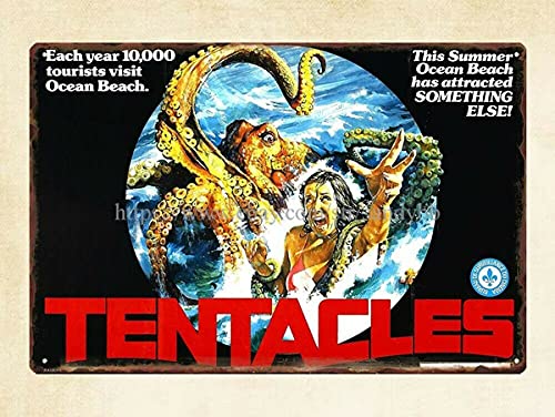 Eeypy Dekoration Tentakel Horror Sci Fi Movie Poster Metall Blechschild Retro Blechschilder Vuntage Küche 20,3 x 30,5 cm von Eeypy