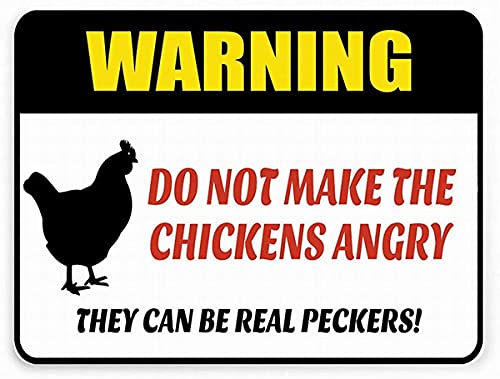 Eeypy Hinweisschild "Do Not Make The Chickens Angry Warning Caution", Blechschilder, Eisen-Poster, 20,3 x 30,5 cm von Eeypy