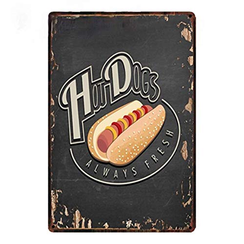 Eeypy Hot Dogs Metall-Blechschild Garage Poster Dekoration Bar Pub Home Vintage Retro von Eeypy