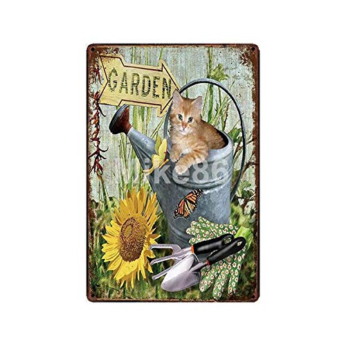 Eeypy Kitchen Laundry Metallschild Blechschild mit Blumen, Vogelgarten, Obstgeschäft, Retro-Stil von Eeypy