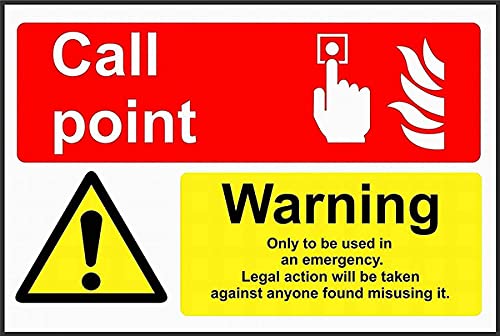 Eeypy Lomall Feueralarm Call Point Warnschild Warnung nur to Be Used in an Emergency Sicherheitsschild Gefahr Warnhinweis Blechschild Eisen Poster 20,3 x 30,5 cm von Eeypy