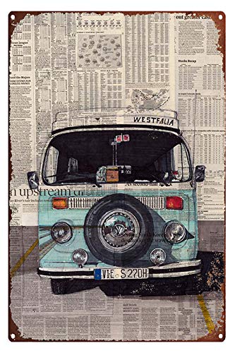 Eeypy Metall Blechschild Weed VW Camper Westfalia Kunstdruck Metallschilder für Wände von Eeypy