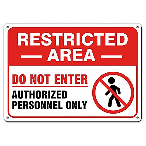 Eeypy Metallschild mit Aufschrift "Warning Restricted Area", nur autorisiertes Personnel, Dekoration, Blechschild, Heimkunst, Wandkunst, kommerzielle und Ladenschilder, Metallblechschild, 20,3 x 30,5 Eeypy Metallschild mit Aufschrift "Warning Restricted Area", nur autorisiertes Personnel, Dekoration, Blechschild, Heimkunst, Wandkunst, kommerzielle und Ladenschilder, Metallblechschild, 20,3 x 30,5 von Eeypy