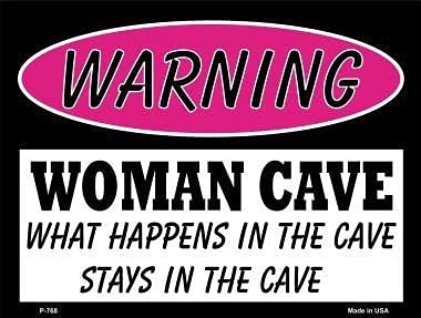 Eeypy Metallschild mit Aufschrift "Warning Woman Cave What Happens in The Cave Stays in The Cave", Metall-Blechschild, Wanddekoration, 20,3 x 30,5 cm Eeypy Metallschild mit Aufschrift "Warning Woman Cave What Happens in The Cave Stays in The Cave", Metall-Blechschild, Wanddekoration, 20,3 x 30,5 cm von Eeypy