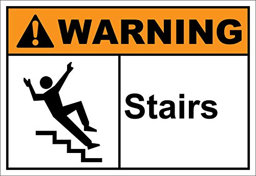 Eeypy Stairs Warning OSHA/Ansi Aluminium-Metallschild Blechschilder für Männerhöhle 20,3 x 30,5 cm von Eeypy