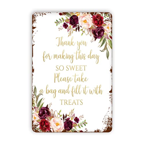 Eeypy Süßigkeitenschild Candy Bar Schild Süßigkeiten Tisch Candy Bar Brautdusche Candy Bar Poster Metall Blechschild Wand Dekor 20,3 x 30,5 cm von Eeypy