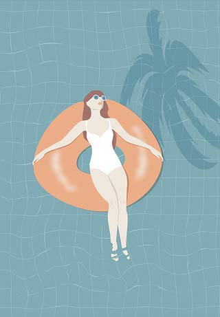 Eeypy Summer Seaside Tour Moderne Frau Surf Schwimmen Strand Wandkunst für Wohnzimmer Dekor Metall Blechschild Poster Wandschild von Eeypy