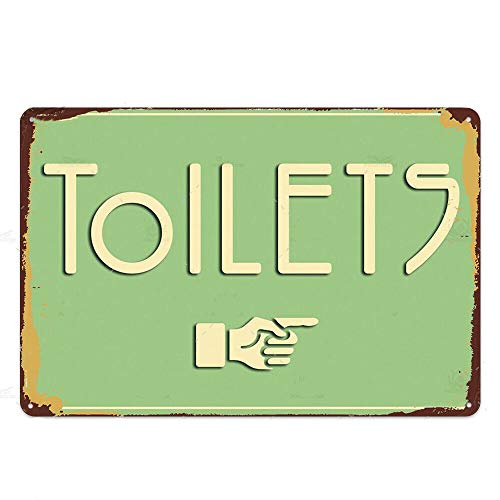 Eeypy Toiletten Destination Schild Vintage Aluminium Retro Lustig WC Blechschild Waschraum Blechschilder für Männerhöhle 20,3 x 30,5 cm von Eeypy