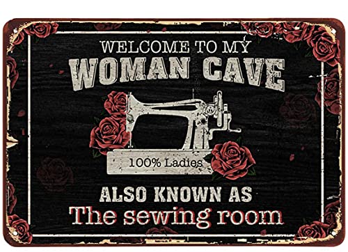 Eeypy Wandschmuck mit Aufschrift "Welcome to My Woman Ladies also known as the Sewing Room", Blechschild, Dekoration, Vintage-Chic, Metallposter, Wanddekoration, Geschenk für Hof, Veranda, Café Eeypy Wandschmuck mit Aufschrift "Welcome to My Woman Ladies also known as the Sewing Room", Blechschild, Dekoration, Vintage-Chic, Metallposter, Wanddekoration, Geschenk für Hof, Veranda, Café von Eeypy