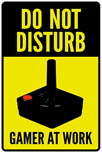 Eeypy Warnschild Do Not Disturb Gamer at Work Old School Poster Blechschilder für Küche, 20,3 x 30,5 cm von Eeypy