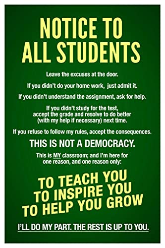 Eeypy Warnschild "Notice to All Students Classroom Teachers Rules" Poster Blechschilder für Männerhöhle, 20,3 x 30,5 cm Eeypy Warnschild "Notice to All Students Classroom Teachers Rules" Poster Blechschilder für Männerhöhle, 20,3 x 30,5 cm von Eeypy