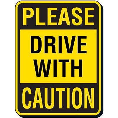Eeypy Warnschild "Please Drive with Caution" Blechschilder für Bar, 20,3 x 30,5 cm von Eeypy