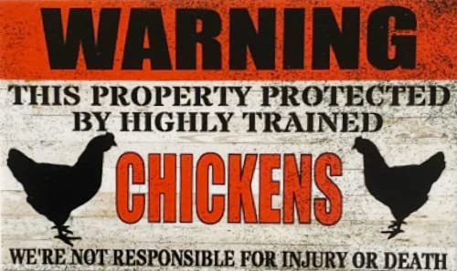 Eeypy Warnschild mit Aufschrift "Warning Property Protected by Highly Trained Chickens", Blechschilder für Garage, 20,3 x 30,5 cm Eeypy Warnschild mit Aufschrift "Warning Property Protected by Highly Trained Chickens", Blechschilder für Garage, 20,3 x 30,5 cm von Eeypy